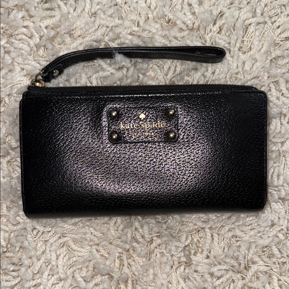 Kate Spade Black Leather Wristlet